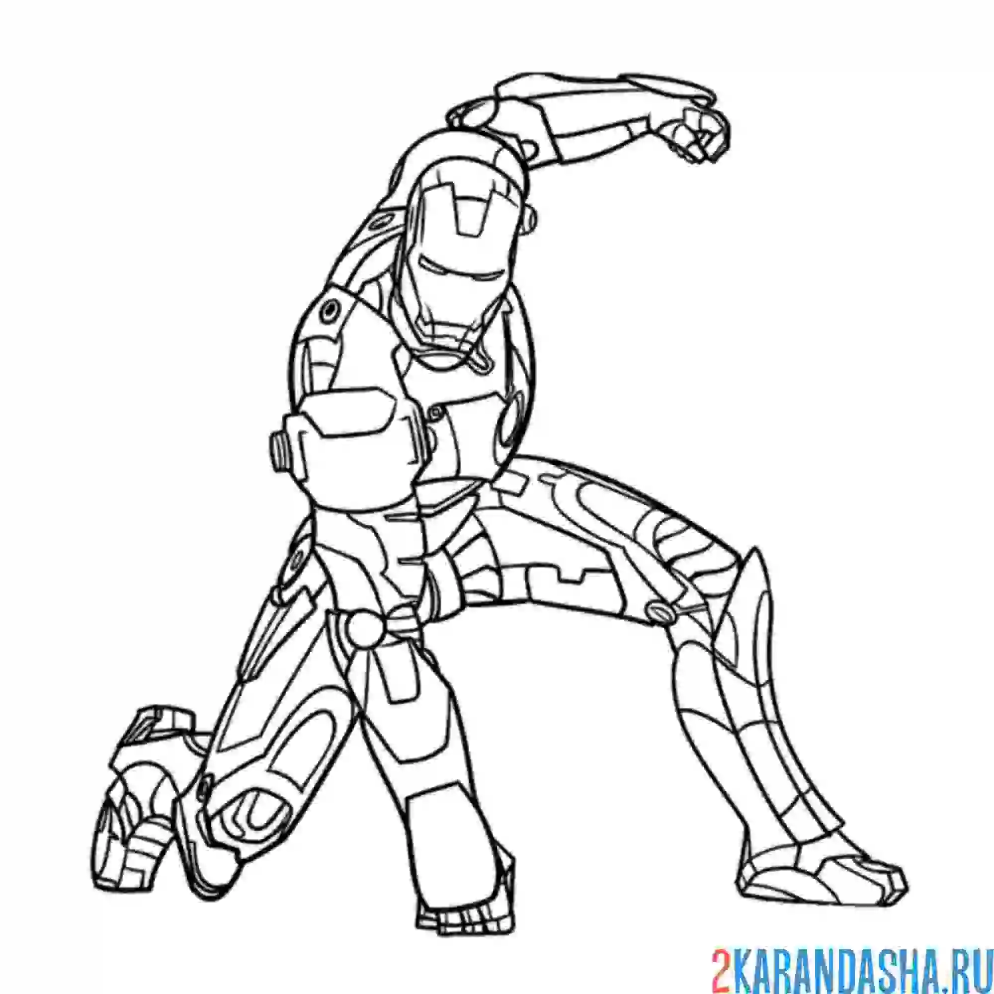 Раскраска знаменитый железный человек сильный герой