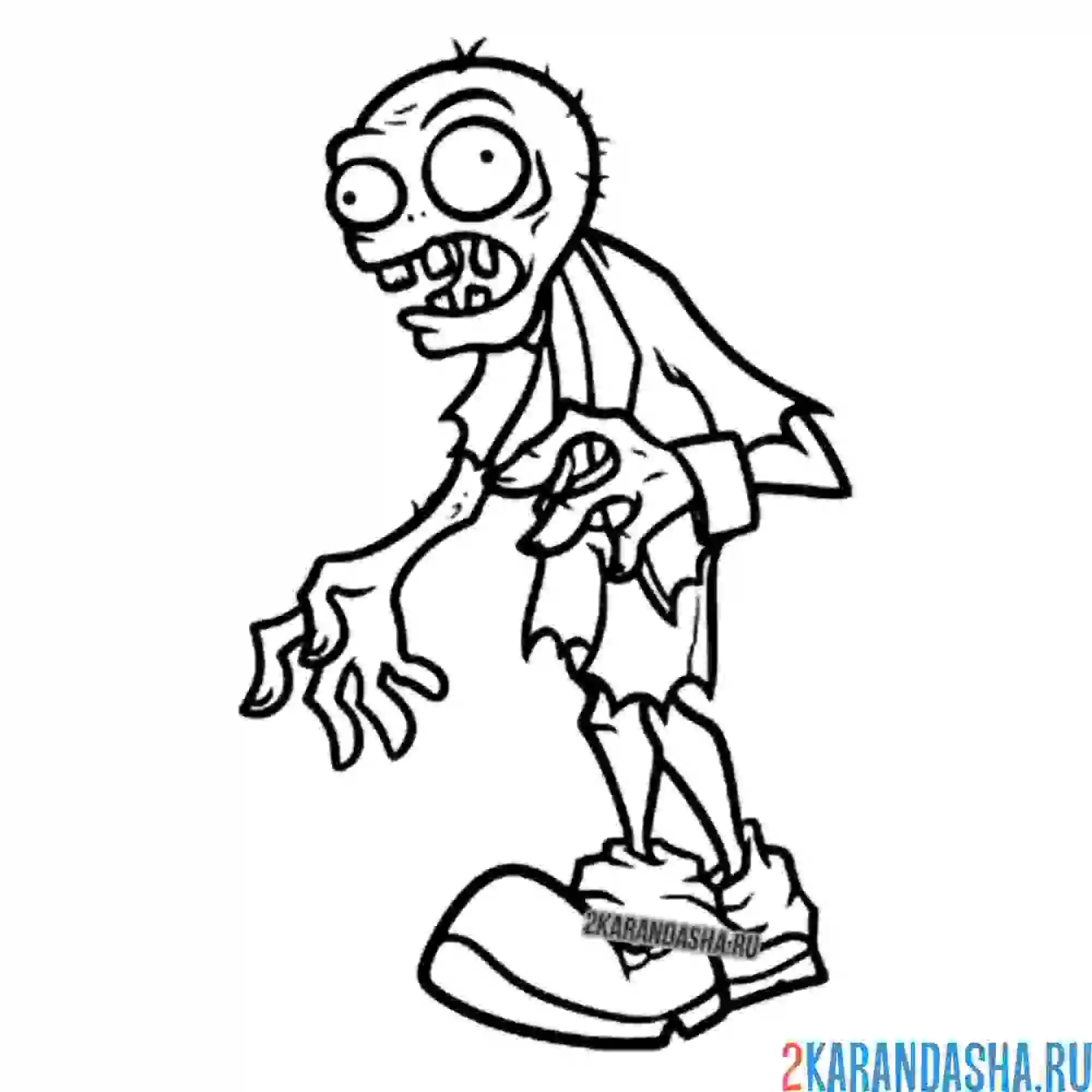 Раскраска зомби мирный житель