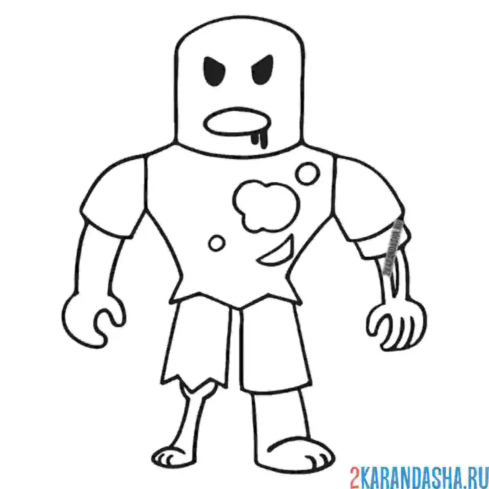 Раскраска зомби персонаж