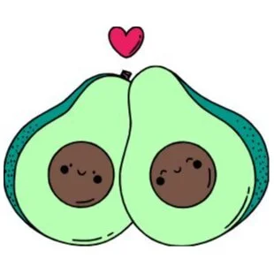 пример раскраски два авокадо каваи