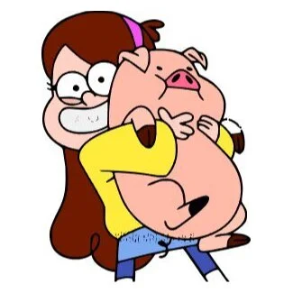 Цветной вариант раскраски мэйбл пайнс и пухля