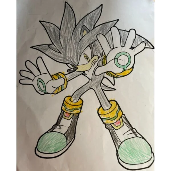 Цветной вариант раскраски еж сильвер