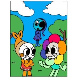 Цветной вариант раскраски из игры мир денди