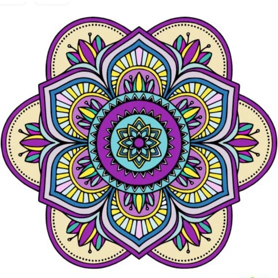 Цветной вариант раскраски мандала помощь космоса