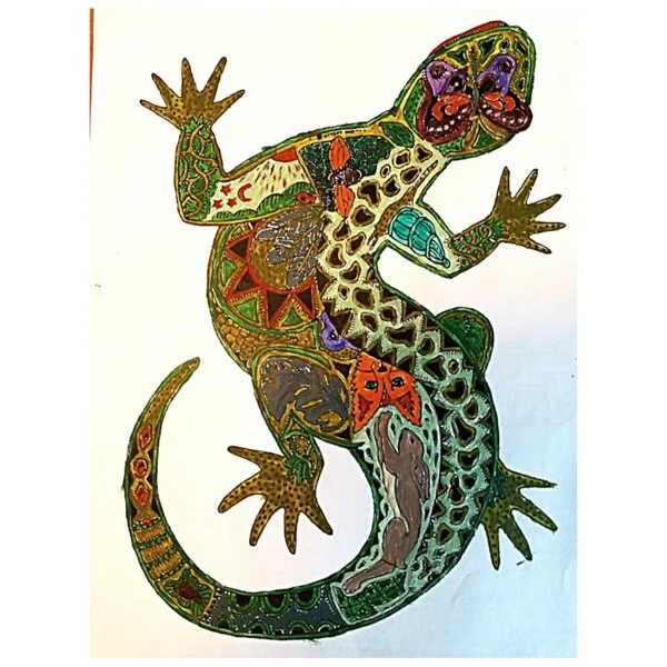 пример раскраски ящерица