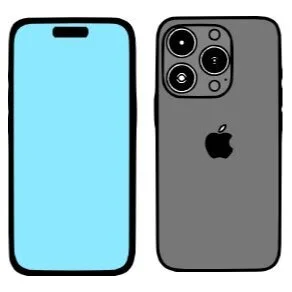 пример раскраски айфон 14 про