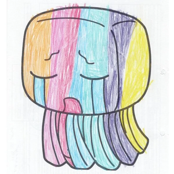 пример раскраски minecraft призрак грустный