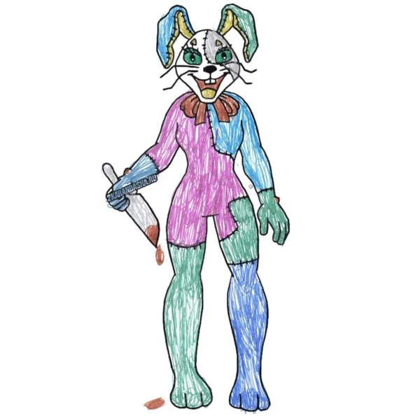 пример раскраски ванесса (ванни) фнаф