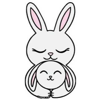 пример раскраски мама зайка и малыш каваи