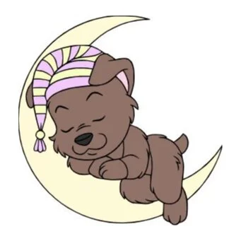 пример раскраски милый песик на луне