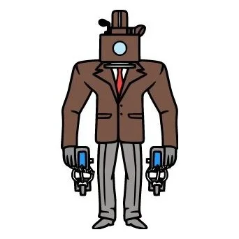 Цветной вариант раскраски large cameraman