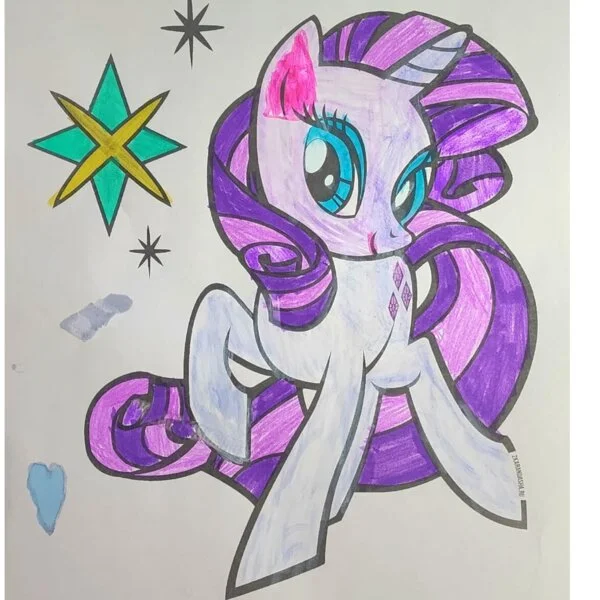 пример раскраски рарити звездочка