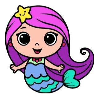 пример раскраски легкая раскраска русалка