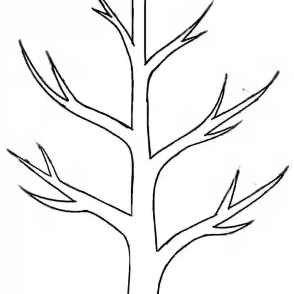 пример раскраски весеннее дерево