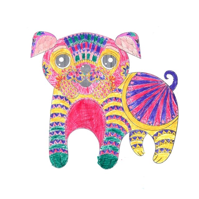 пример раскраски собака