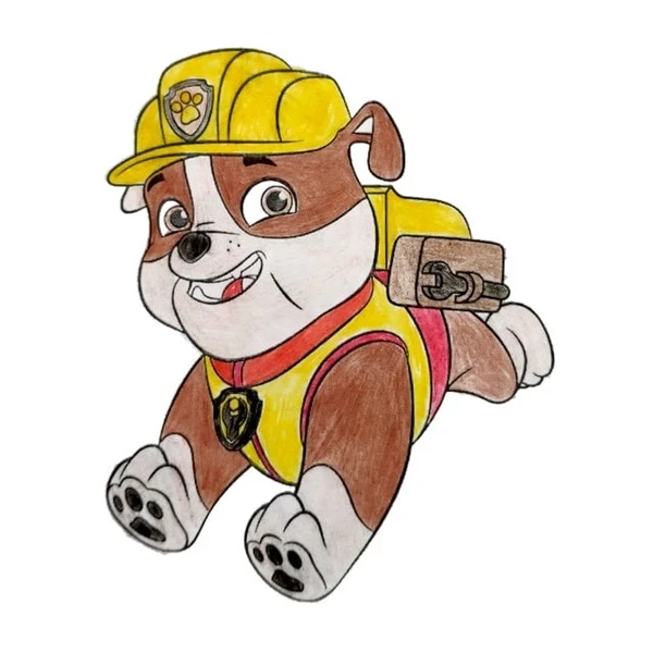 Цветной вариант раскраски крепыш бежит