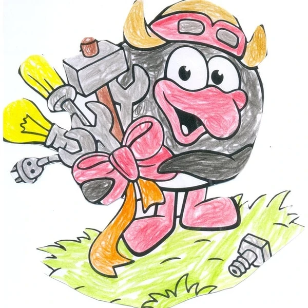 пример раскраски пин с букетом инструментов | смешарики