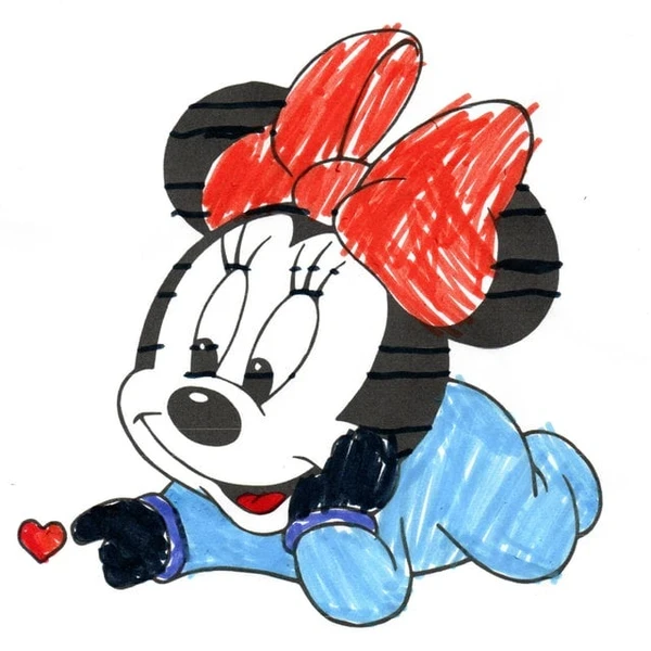 пример раскраски малыш микки маус