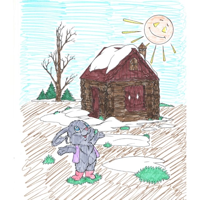 пример раскраски в лесу пришла весна