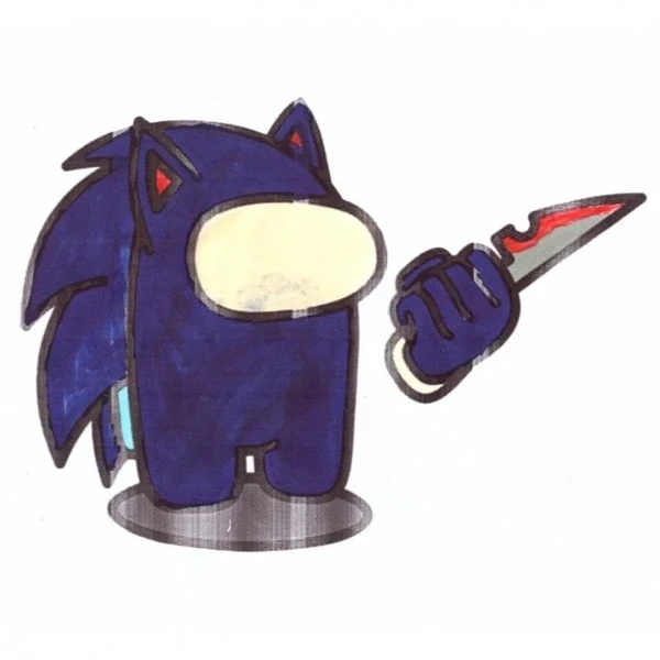 пример раскраски амонг ас соник член экипажа