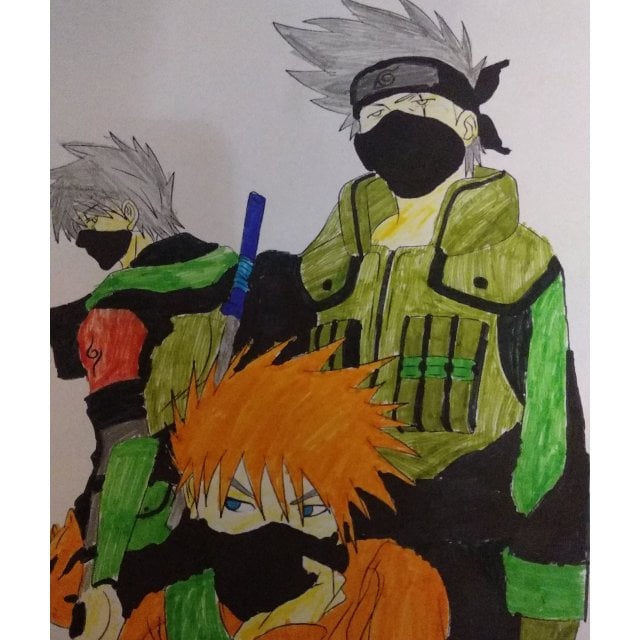 пример раскраски команда наруто в сборе