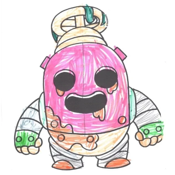 Цветной вариант раскраски робо спайк