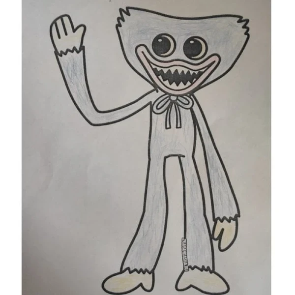 Цветной вариант раскраски хагги вагги передает привет