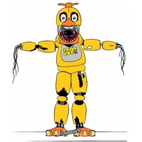 пример раскраски чика сломанный аниматроник без рук