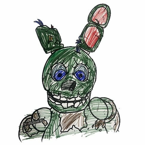 пример раскраски сломанный аниматроник бонни