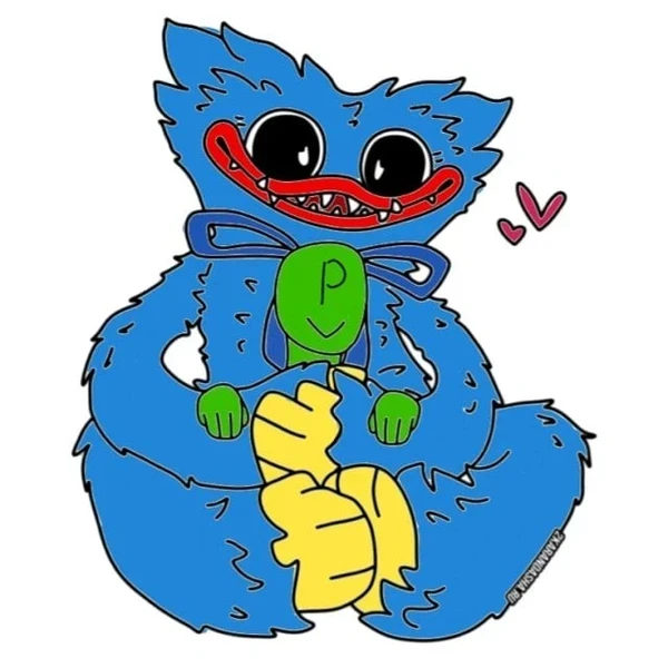 Цветной вариант раскраски хагги вагги синий