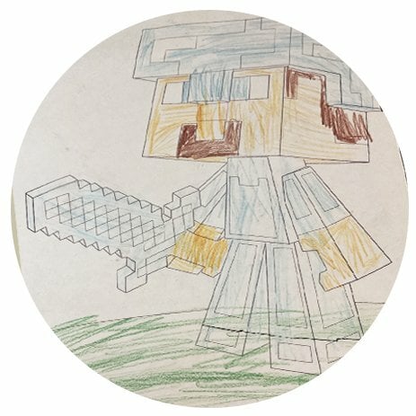 Цветной вариант раскраски стив даймонд (бриллиантовый, diamond)