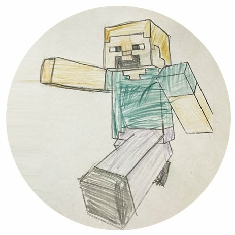 Цветной вариант раскраски стив бежит