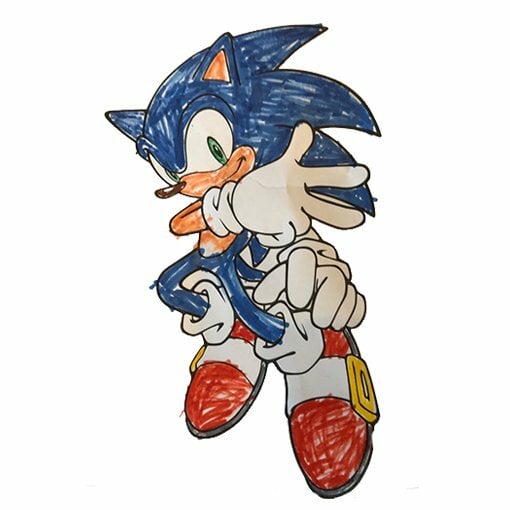 Цветной вариант раскраски соник йоу