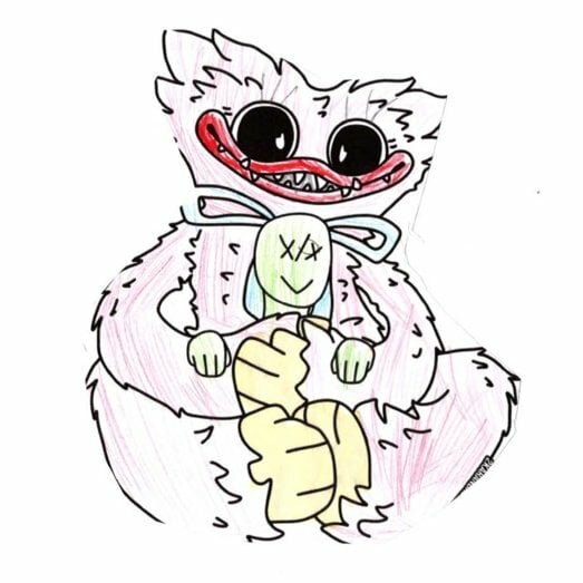 Цветной вариант раскраски хагги вагги синий