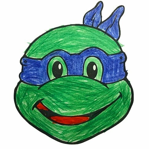 пример раскраски маска черепашки ниндзя