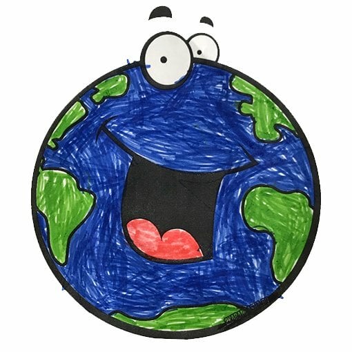 пример раскраски планета земля в космосе