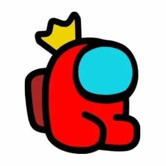 Цветной вариант раскраски мини член экипажа с короной амонг ас