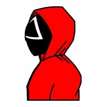 Цветной вариант раскраски молодой охранник игры в кальмара