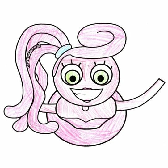 Цветной вариант раскраски мама длинные ноги хагги вагги