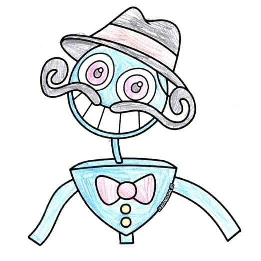 Цветной вариант раскраски папа длинные ноги хагги вагги