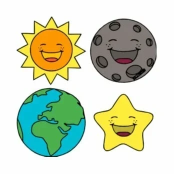 пример раскраски звезды и планеты