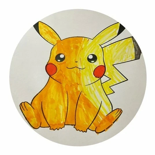 Цветной вариант раскраски добрый