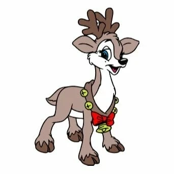 пример раскраски красивый новогодний олень