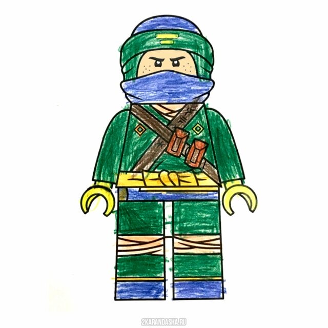 пример раскраски джей ниндзяго
