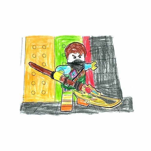 пример раскраски ниндзяго коул