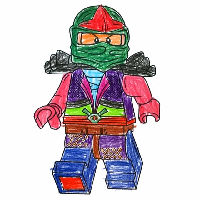 пример раскраски ллойд зеленый идет