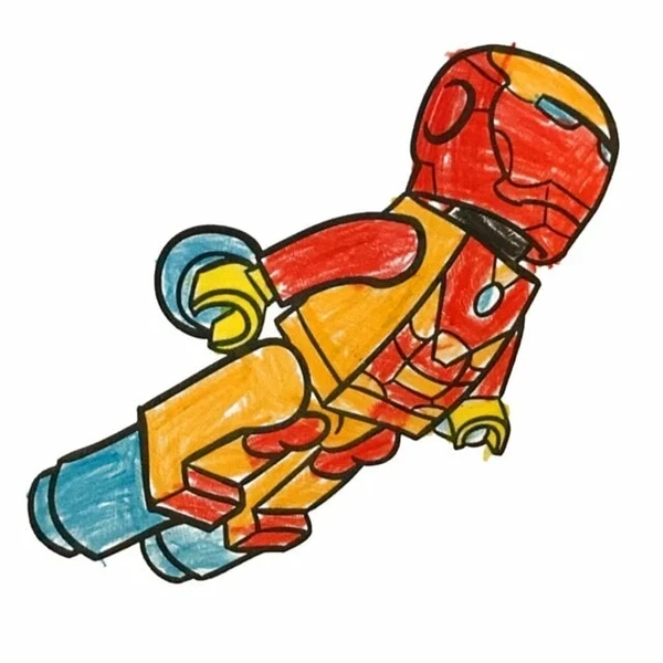 пример раскраски лего железный человек