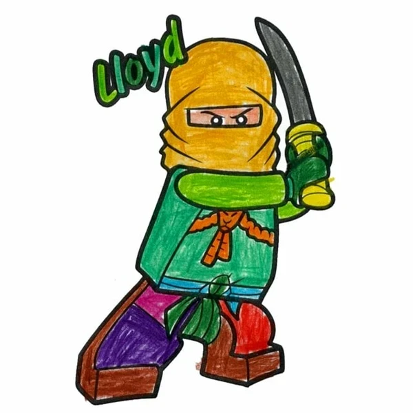 пример раскраски ллойд с оружием