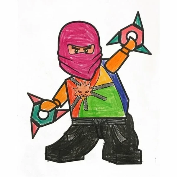 пример раскраски ниндзяго красный кай