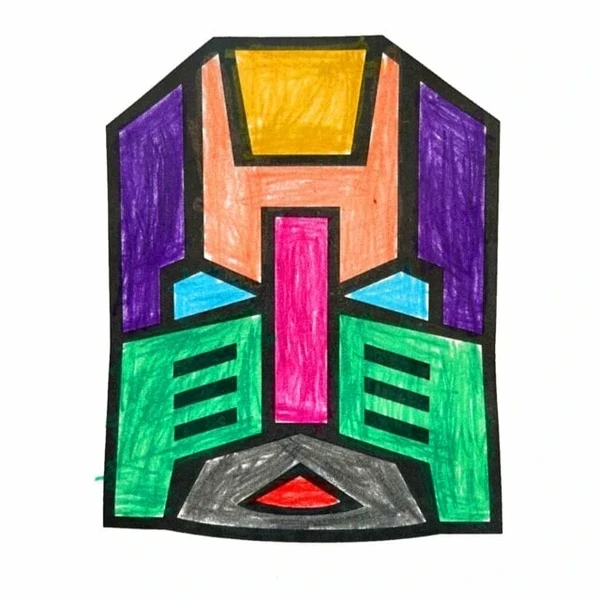 пример раскраски маска эмблема автоботов